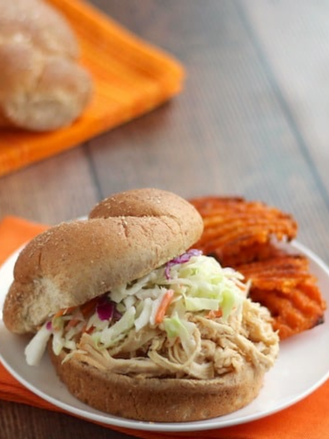 North Carolina BBQ Pulled Chicken Sandwiches Story - Two Healthy Kitchens