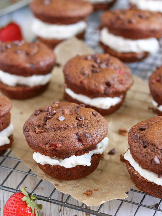 Chocolate-Strawberry Muffin Ice Cream Sandwiches Cover image