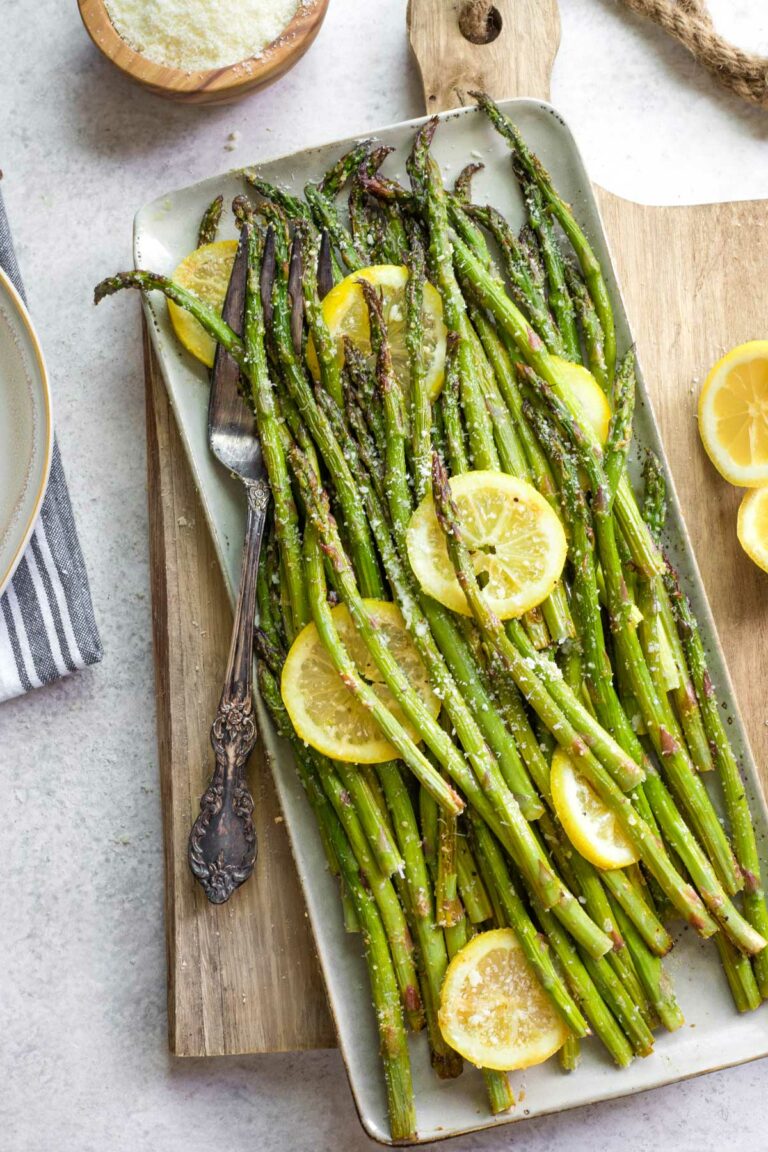 Grilled Asparagus with Parmesan, Lemon and Garlic