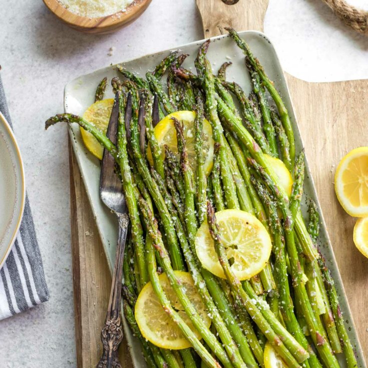 Grilled Asparagus with Parmesan, Lemon and Garlic - Two Healthy Kitchens