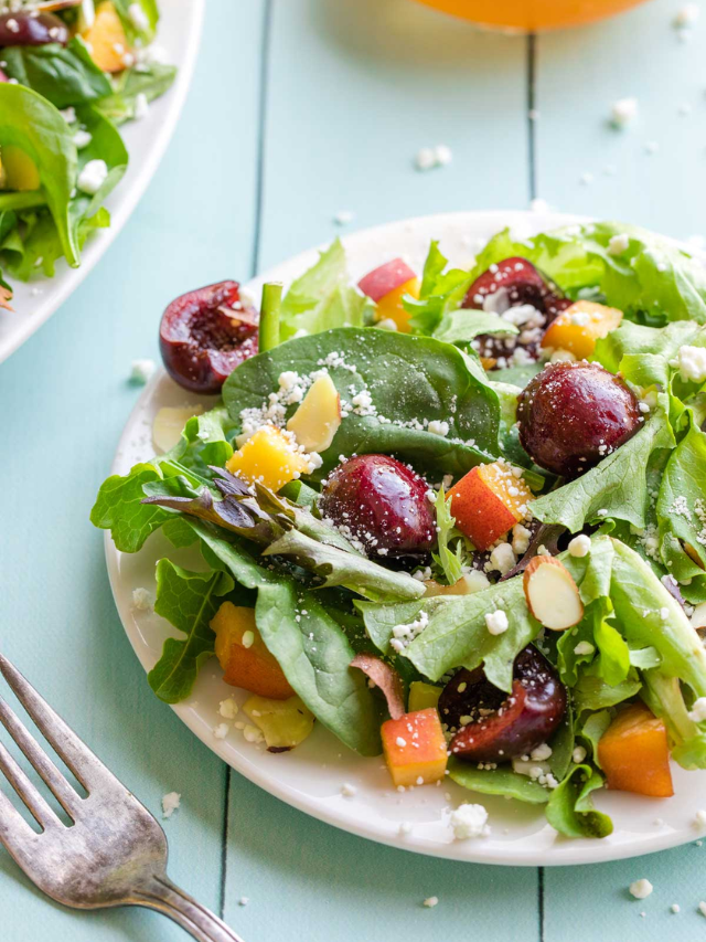 Peach Salad with Cherries and Goat Cheese Story