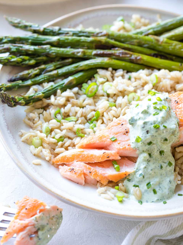 Salmon With Basil Tzatziki Story