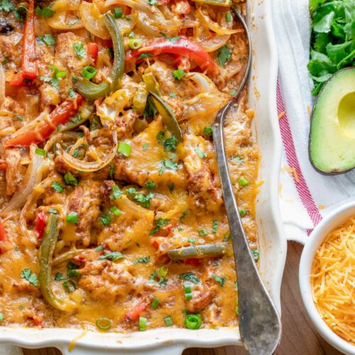 Mexican Chicken Fajita Casserole: An EASY One-Dish Dinner