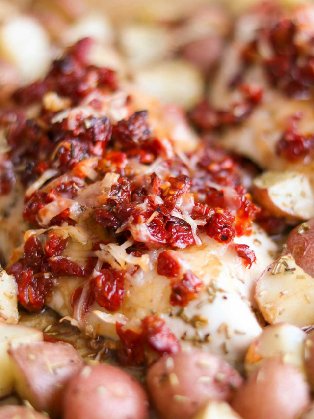 Sheet Pan Chicken and Potatoes with Sun-Dried Tomatoes, Rosemary and Honey-Balsamic Story