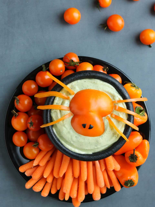 Spooky Spider Halloween Appetizer Dip Story