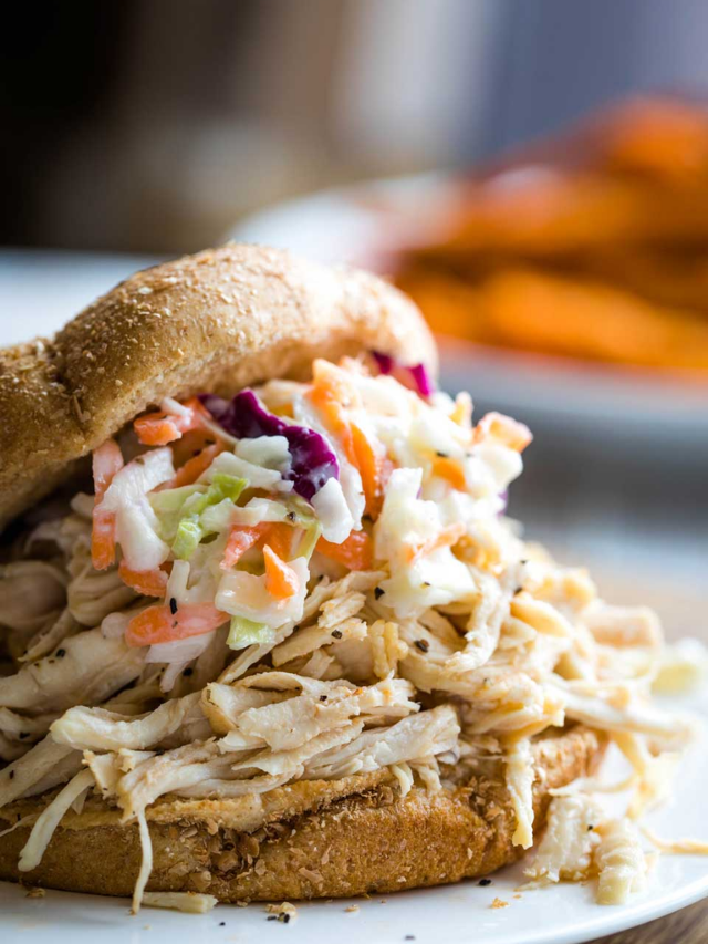 Easy Carolina-Style Instant Pot Shredded BBQ Chicken Sandwiches Story