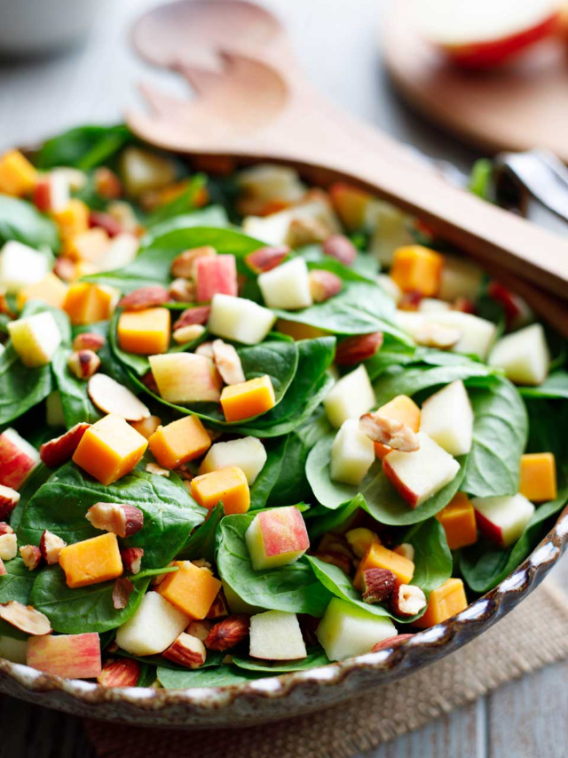 Spinach Salad with Apple, Cheddar and Smoked Almonds Story