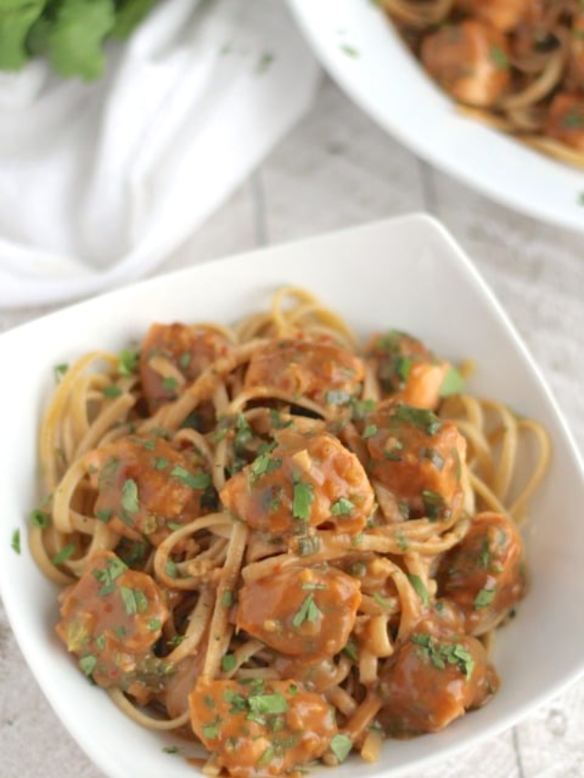 Luxuriously Creamy Salmon Pasta with Easy Peanut Sauce Story