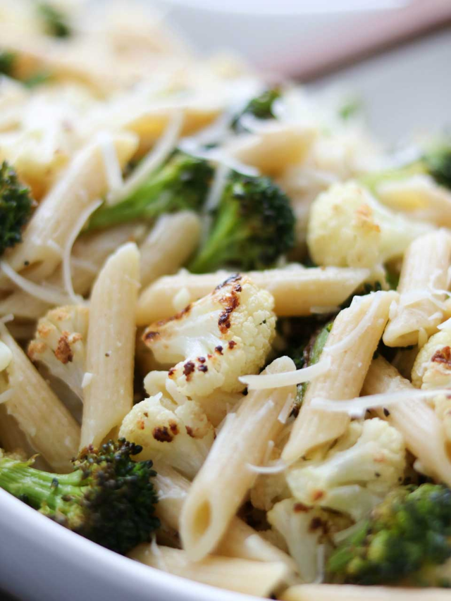 Oven-Roasted Cauliflower and Broccoli Pasta Story