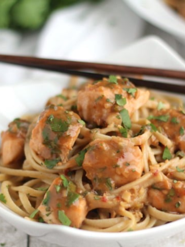 Quick Asian Salmon Pasta with Peanut Sauce Story