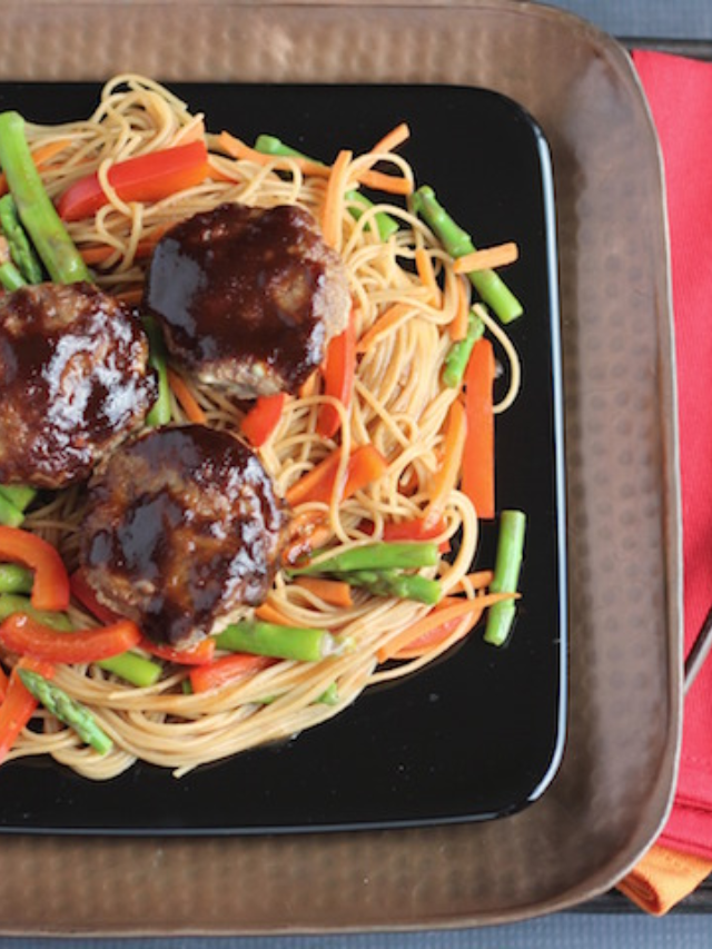 Hoisin Meatloaf Muffins with Asian Noodles Story