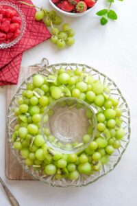 Green Christmas wreath made with just the green fruits.